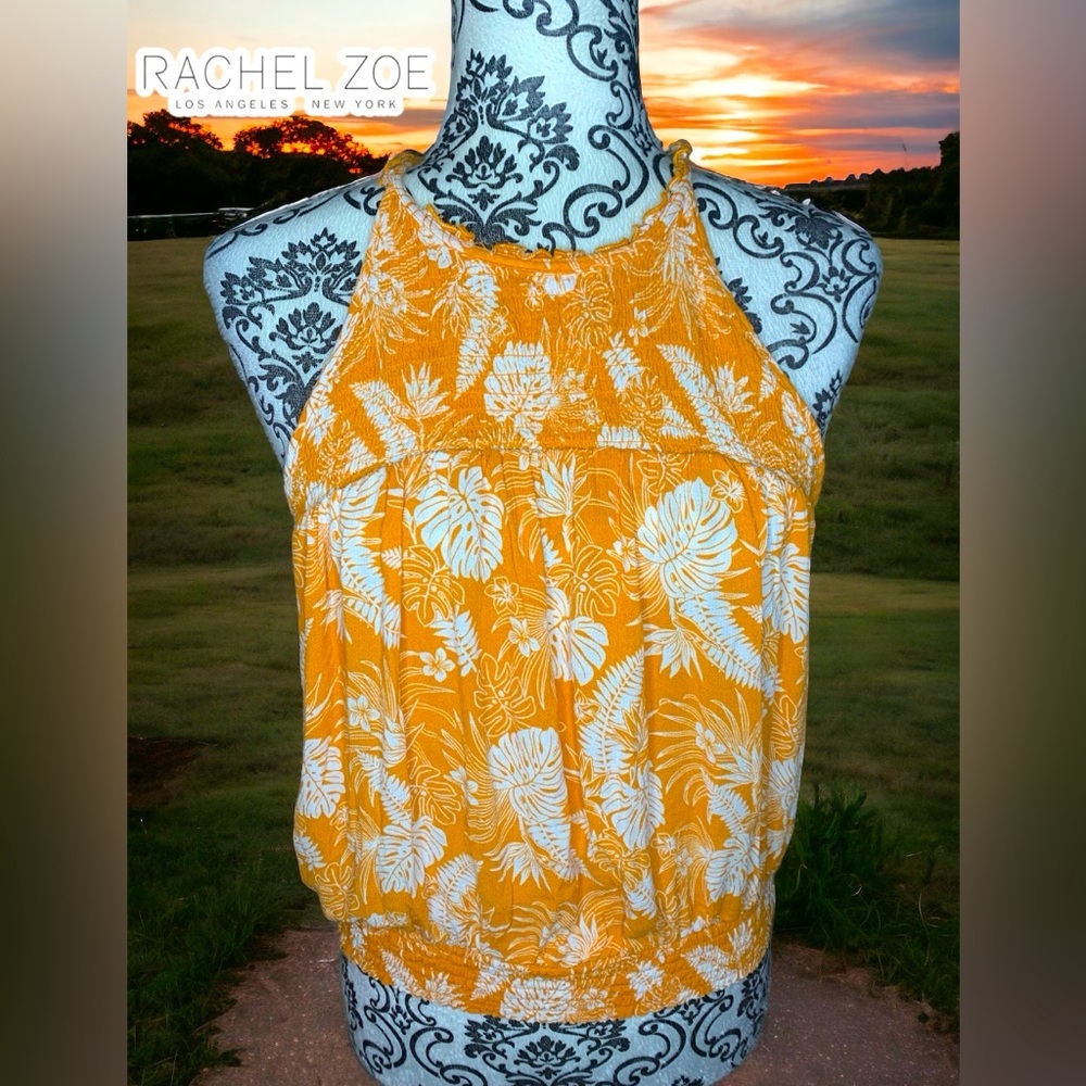 RACHEL ZOE Tropical Orange Tank- Small